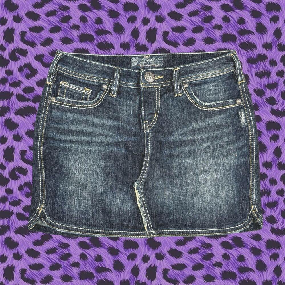 Denim mini skirt skater girl